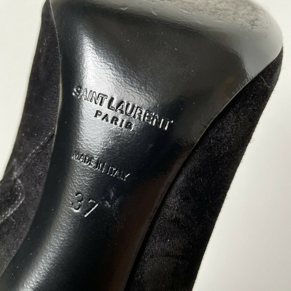 Saint Laurent YSL Boots Joplin Black Suede Leather - Picture 8 of 8